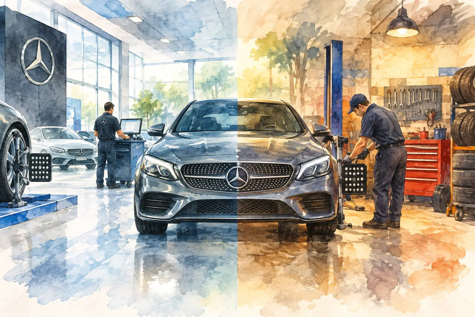 Mercedes Alignment Comparison: Dealer vs Specialist