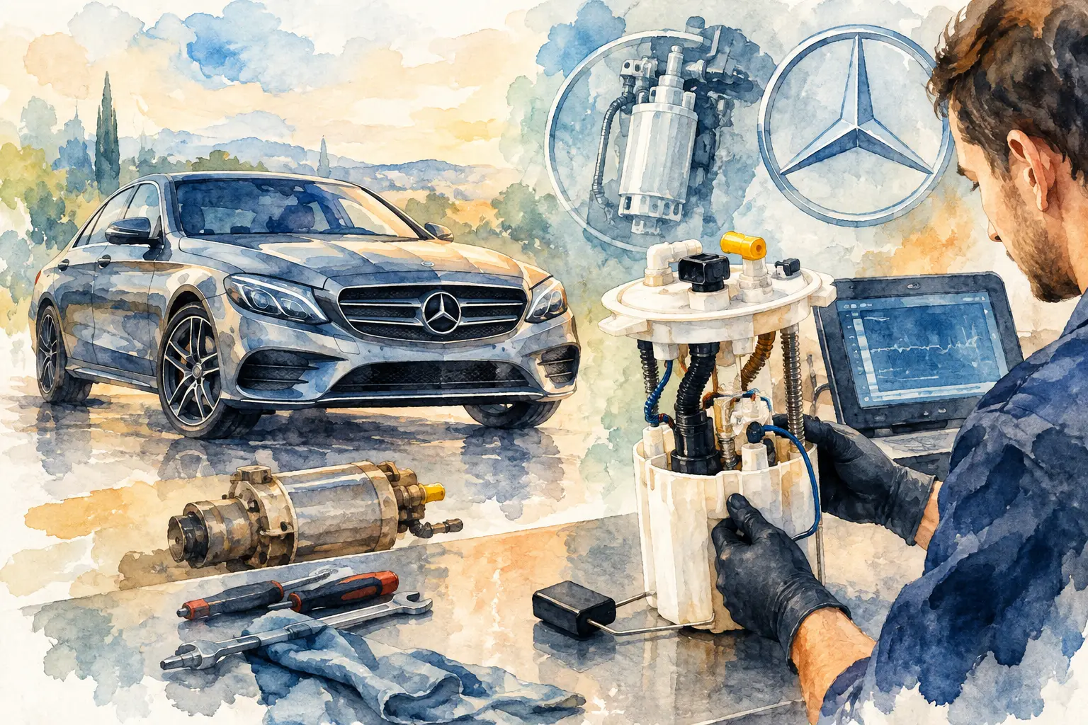 Mercedes Fuel Pump Repair Example and Diagnosis